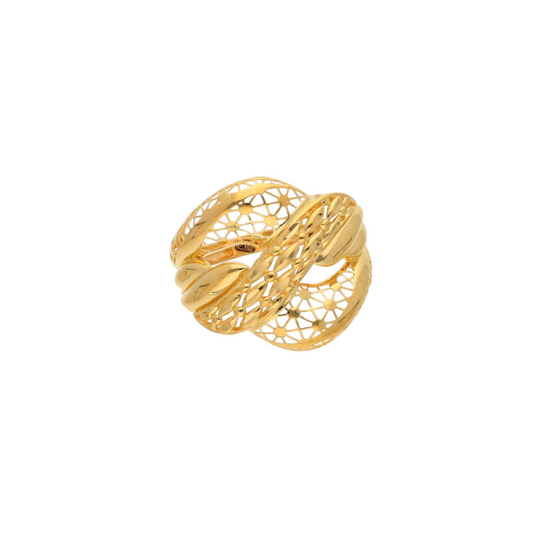 Gold Filigree Wrap Design Ring 21KT - FKJRN21KM9708