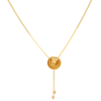 Gold Necklace (Chain with Round Shaped Pendant) 21KT - FKJNKL21KM9712