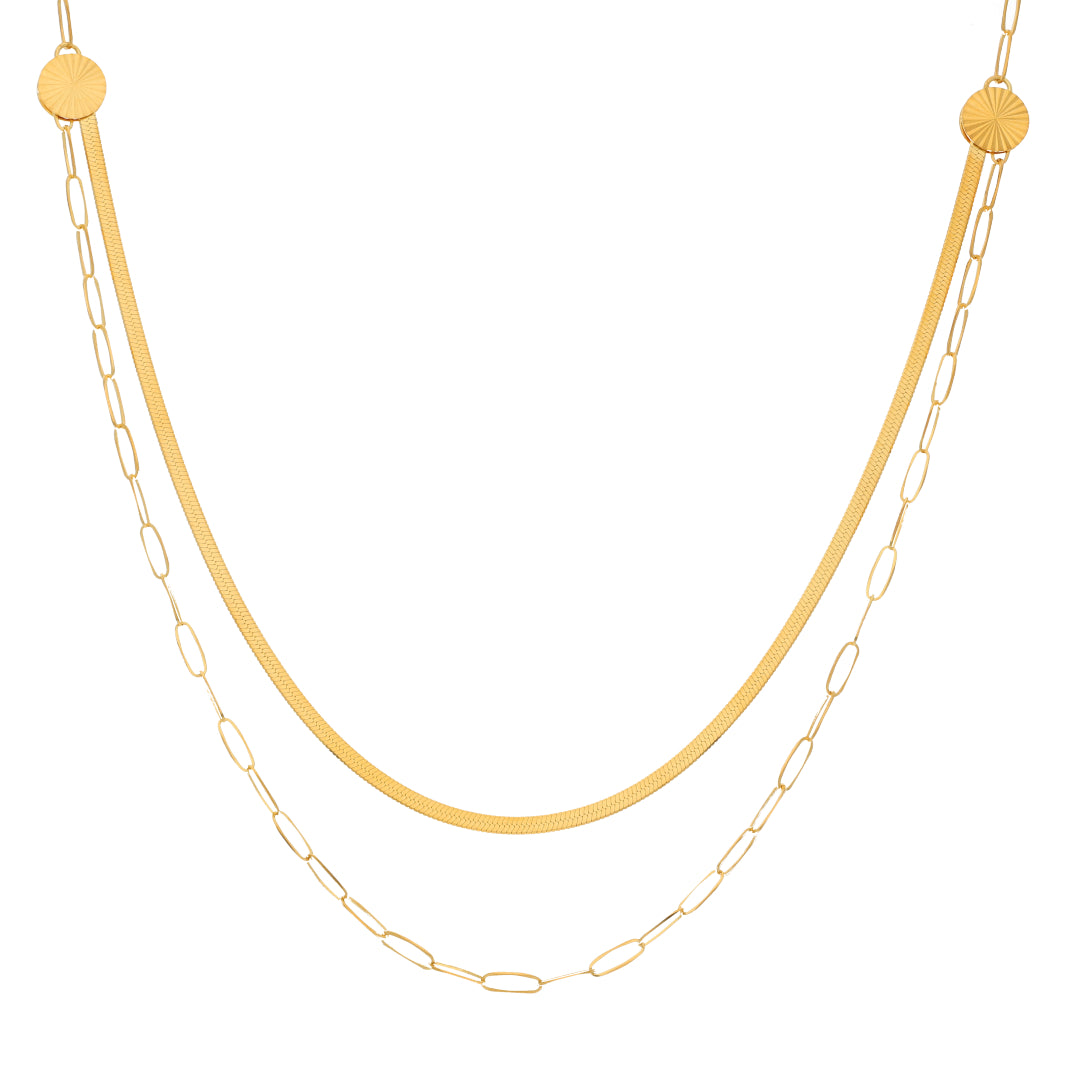 Gold Layered Interlink Necklace 21KT - FKJNKL21KM9711