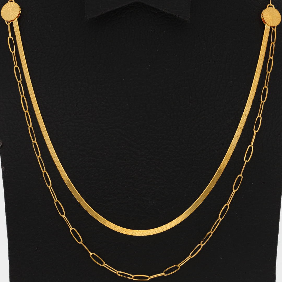 Gold Layered Interlink Necklace 21KT - FKJNKL21KM9711