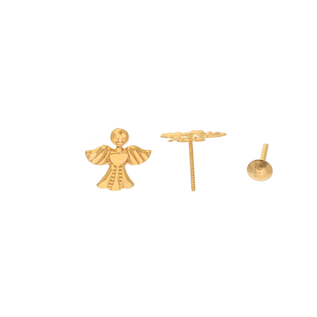 Gold Angel Shaped Earrings 21KT - FKJERN21KM9720