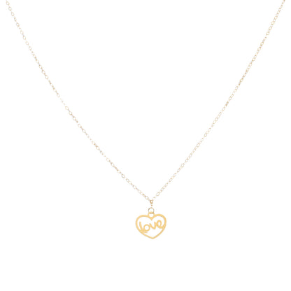 Gold Love in Heart Shaped Necklace 21KT - FKJNKL21KM9787