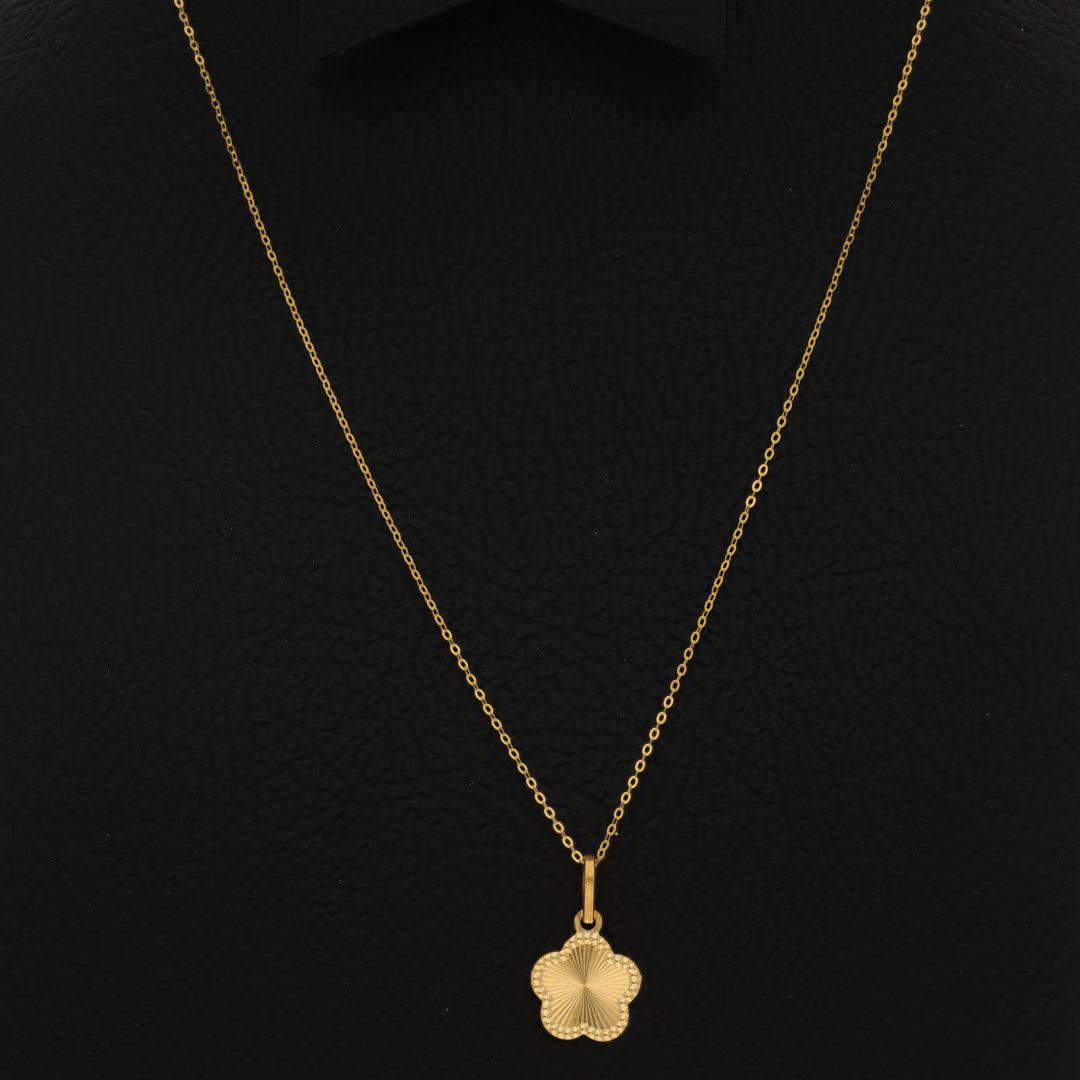 Gold Necklace (Chain With Flower Shaped Pendant) 21KT - FKJNKL21KM9811