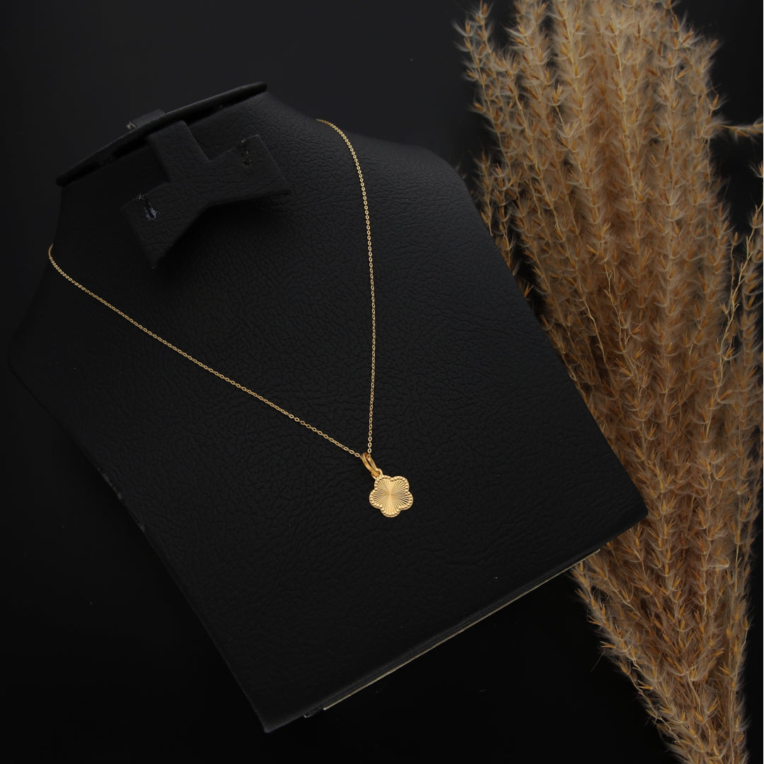 Gold Necklace (Chain With Flower Shaped Pendant) 21KT - FKJNKL21KM9811