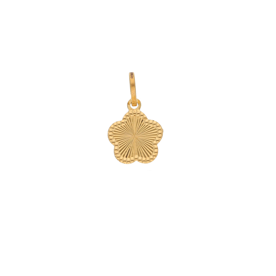 Gold Flower Shaped Pendant 21KT - FKJPND21KM9811