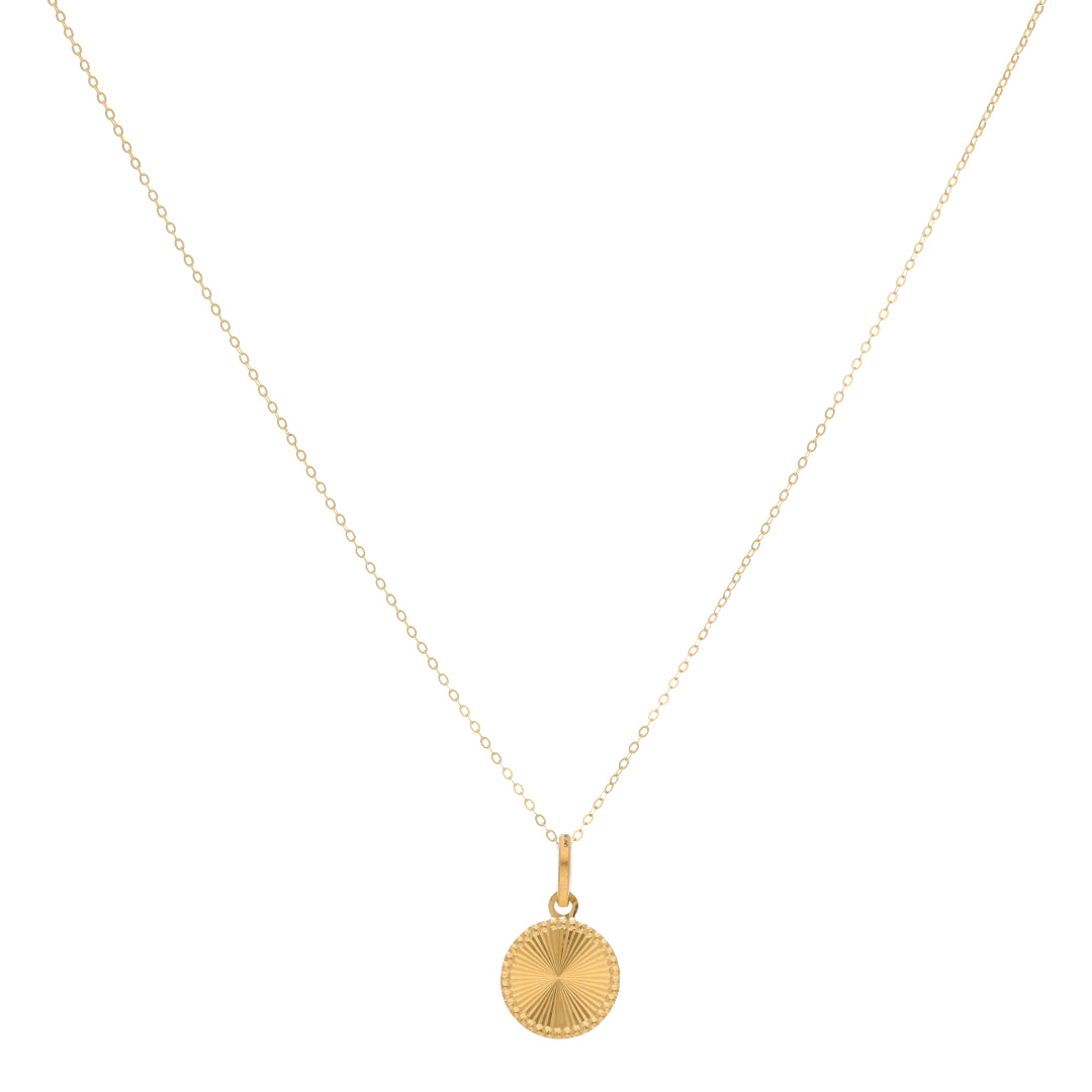 Gold Necklace (Chain With Round Shaped Pendant) 21KT - FKJNKL21KM9812