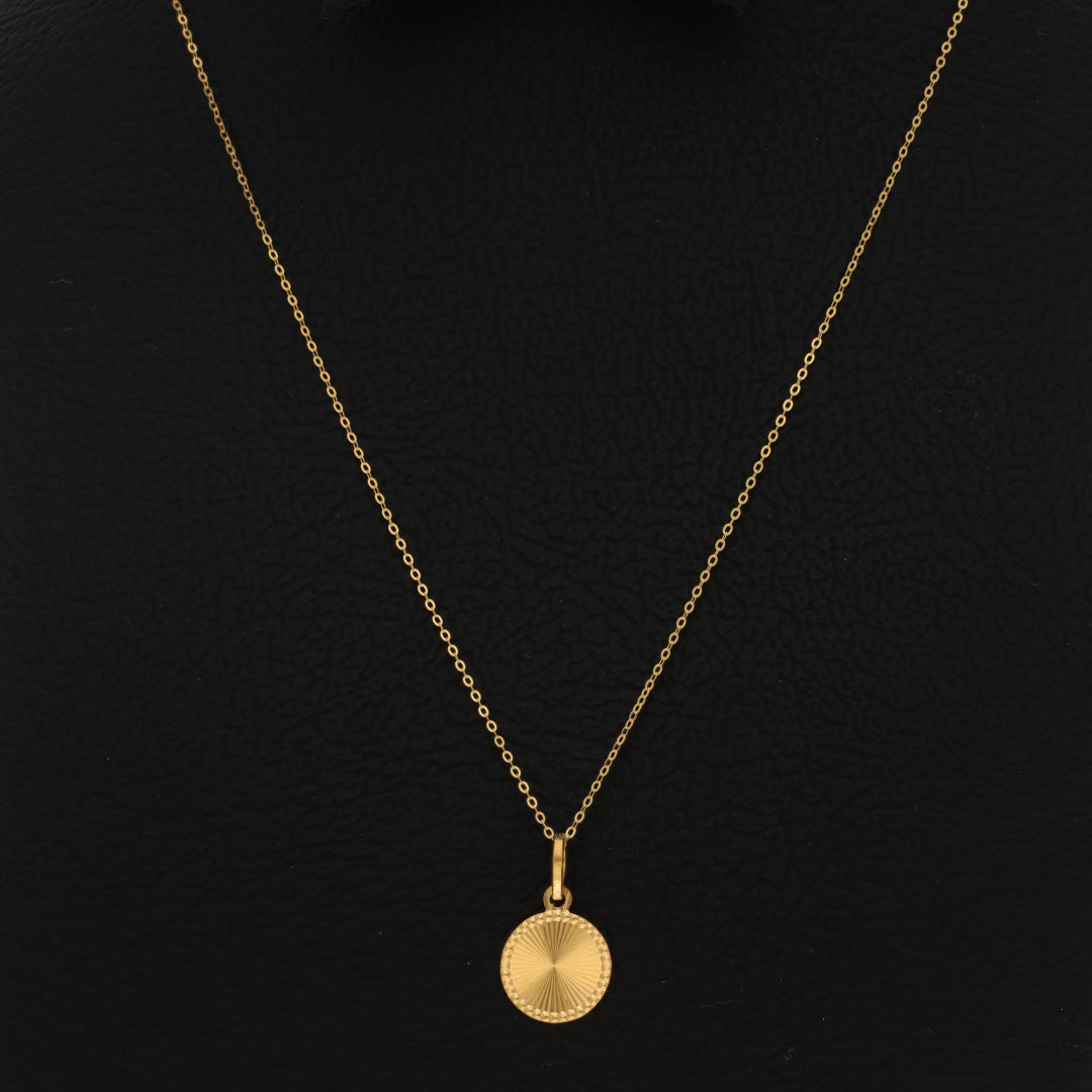 Gold Necklace (Chain With Round Shaped Pendant) 21KT - FKJNKL21KM9812