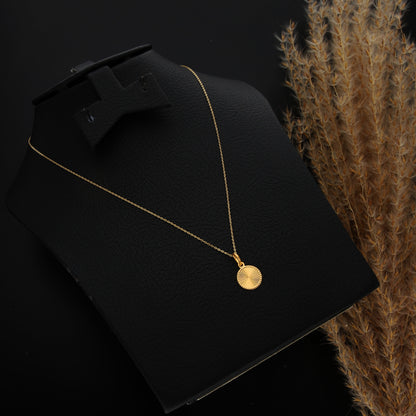 Gold Necklace (Chain With Round Shaped Pendant) 21KT - FKJNKL21KM9812