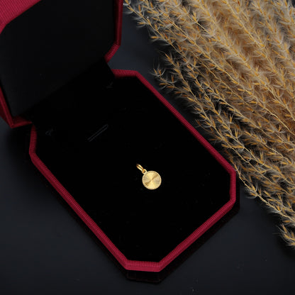 Gold Round Shaped Pendant 21KT - FKJPND21KM9812