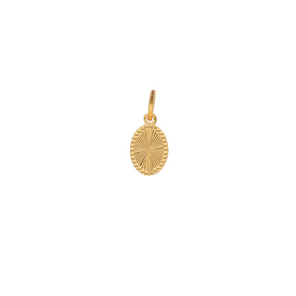 Gold Oval Shaped Pendant 21KT - FKJPND21KM9813