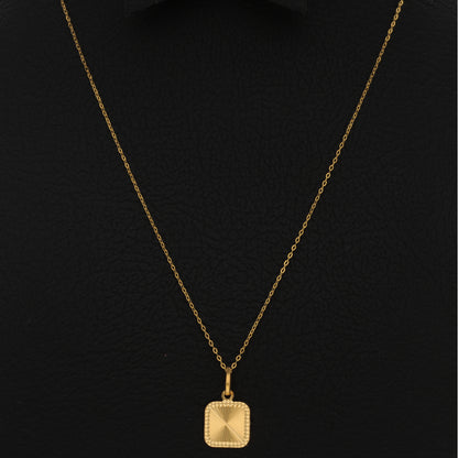 Gold Necklace (Chain With Square Shaped Pendant) 21KT - FKJNKL21KM9814