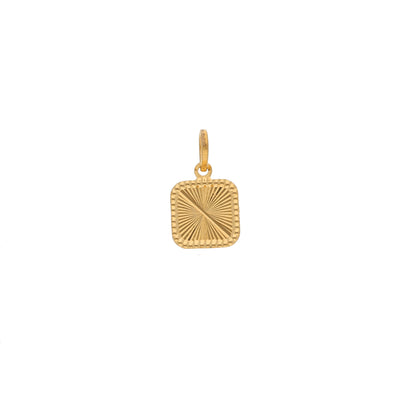 Gold Square Shaped Pendant 21KT - FKJPND21KM9814