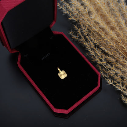 Gold Square Shaped Pendant 21KT - FKJPND21KM9814