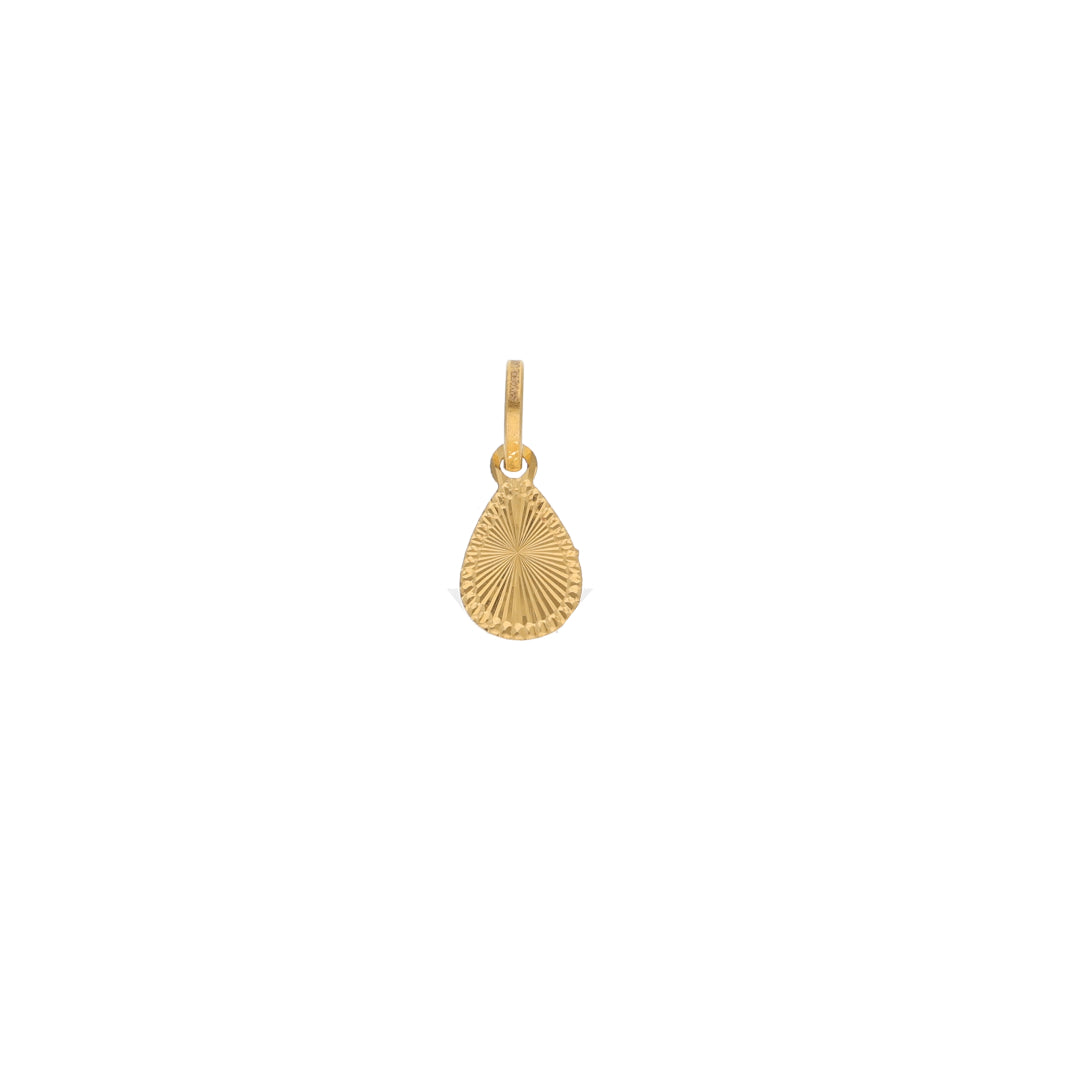 Gold Tear-Drop Shaped Pendant 21KT - FKJPND21KM9815