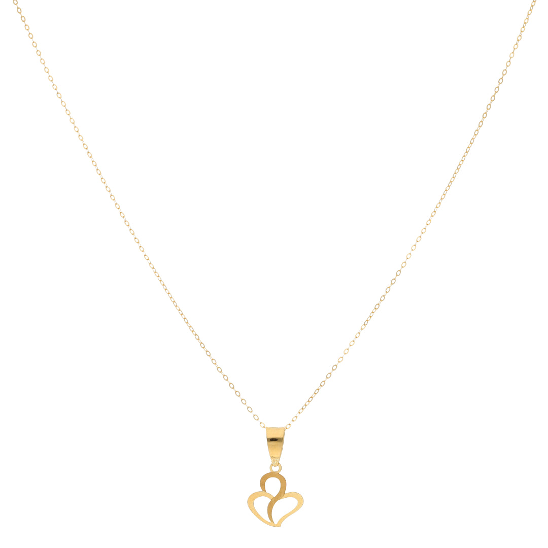 Gold Necklace (Chain With Inverted Hollow Drops Shaped Pendant) 21KT - FKJNKL21KM9816