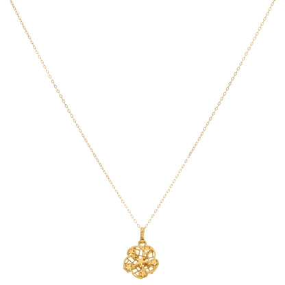 Gold Necklace (Chain With Hollow Flower Shaped Pendant) 21KT - FKJNKL21KM9807