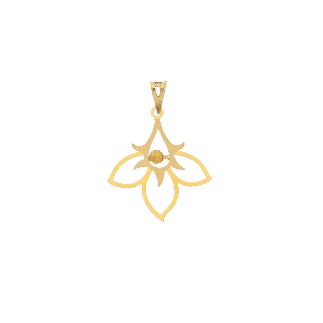 Gold Hollow Flower Shaped Pendant 21KT - FKJPND21KM9823