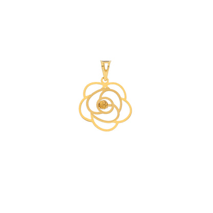 Gold Hollow Flower Shaped Pendant 21KT - FKJPND21KM9820