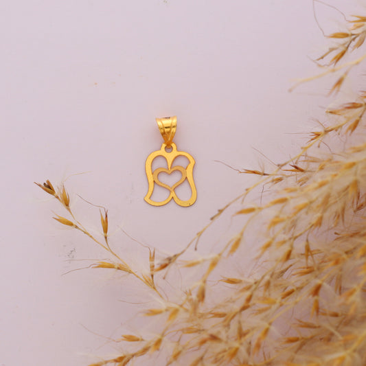 Gold Intricate Design Shaped Pendant 21KT - FKJPND21KM9828