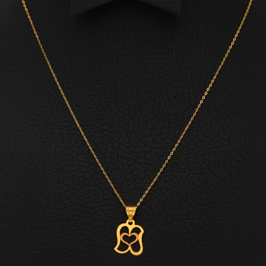 Gold Necklace (Chain With Intricate Design Shaped Pendant) 21KT - FKJNKL21KM9828