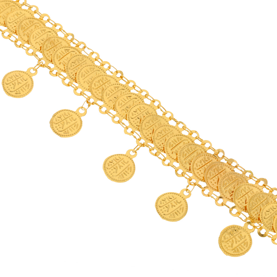 Gold Coins Shaped Choker Necklace 21KT - FKJNKL21KM9861