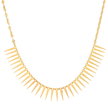 Gold Spike Shaped Choker Necklace 21KT - FKJNKL21KM9862