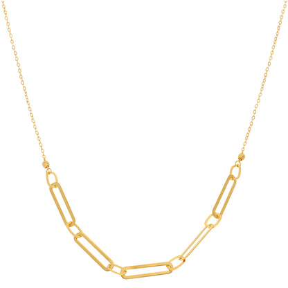 Gold Paperclip Shaped Necklace 21KT - FKJNKL21KM9859