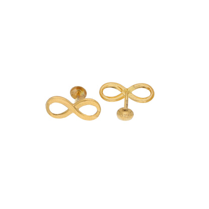 Gold Infinity Shaped Earrings 21KT - FKJERN21KM9899