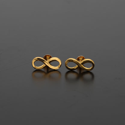 Gold Infinity Shaped Earrings 21KT - FKJERN21KM9899