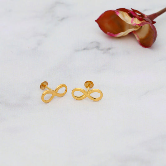 Gold Infinity Shaped Earrings 21KT - FKJERN21KM9899