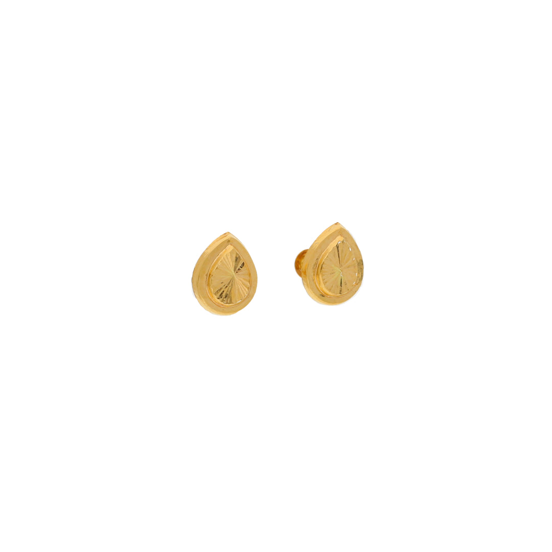 Gold Leaf Shaped Earrings 21KT - FKJERN21KM9897