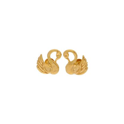 Gold Swarn Shaped Earrings 21KT - FKJERN21KM9903