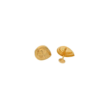 Gold Leaf Shaped Earrings 21KT - FKJERN21KM9897