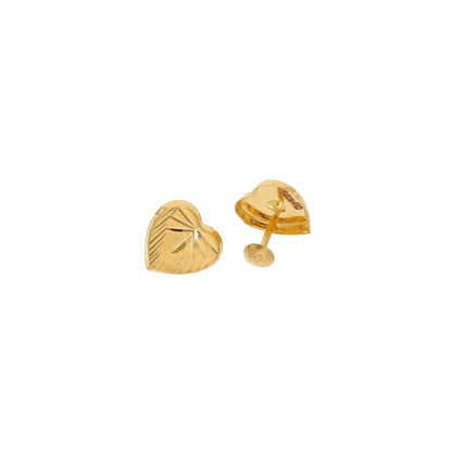 Gold Heart Shaped Earrings 21KT - FKJERN21KM9898