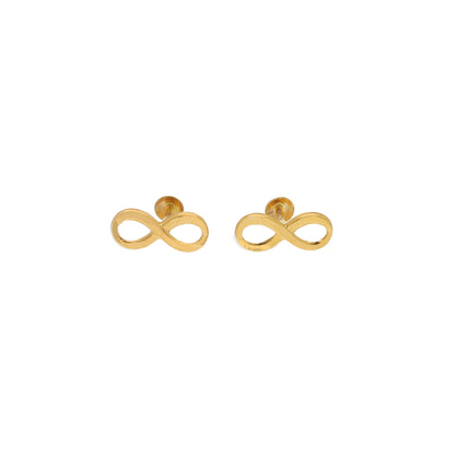 Gold Infinity Shaped Earrings 21KT - FKJERN21KM9899