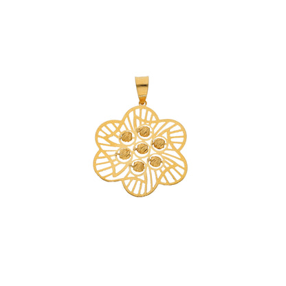 Gold Flower Shaped Pendant 21KT - FKJPND21KM9943