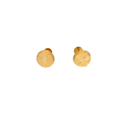 Gold Round Shaped Earrings 21KT - FKJERN21KM9970