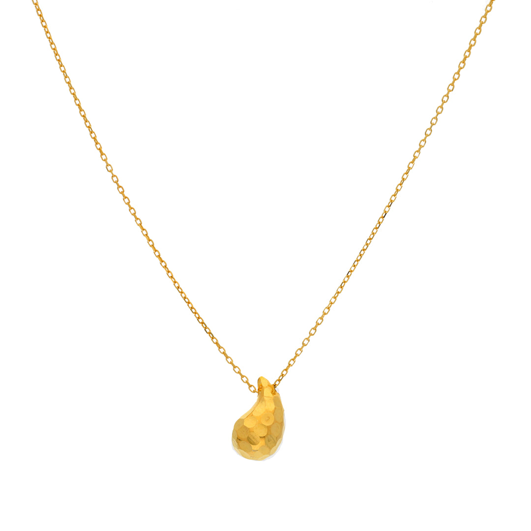 Gold Necklace (Chain With Tear Drop Shaped Pendant) 21KT - FKJNKL21KM9989