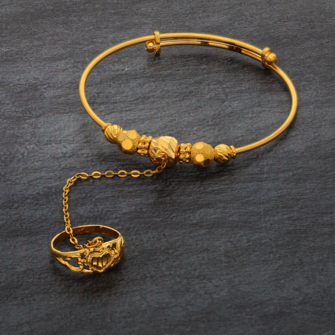 Gold Baby Bangle 21KT - FKJBNG21KM9984