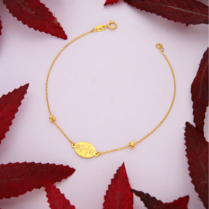 Gold Coin Shaped Bracelet 21KT - FKJBRL21KM10060