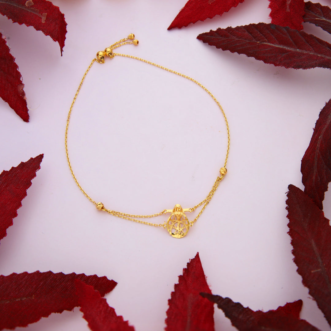 Gold Adjustable Bracelet 21KT - FKJBRL21KM10008