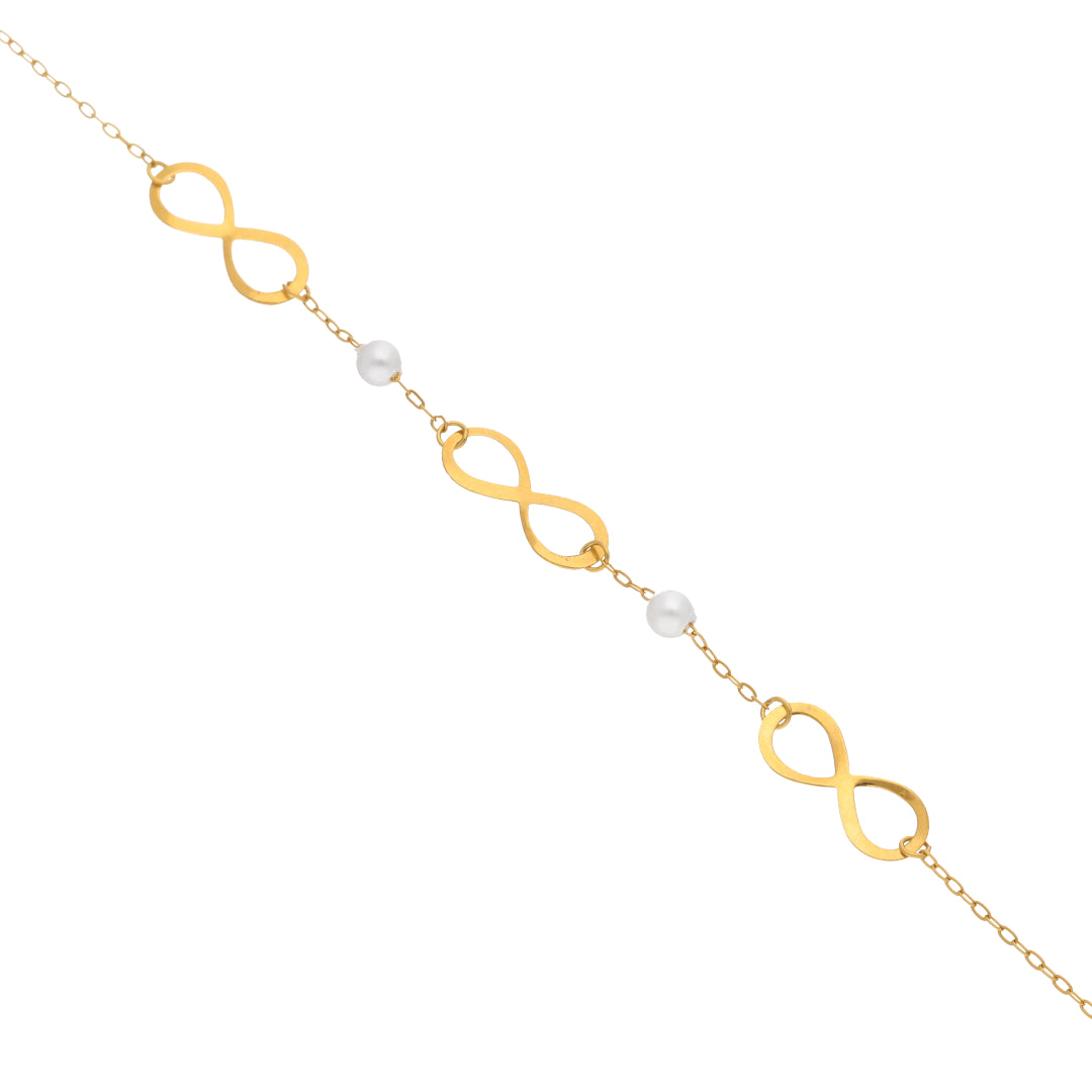 Gold Infinity Shaped Bracelet 21KT - FKJBRL21KM10000