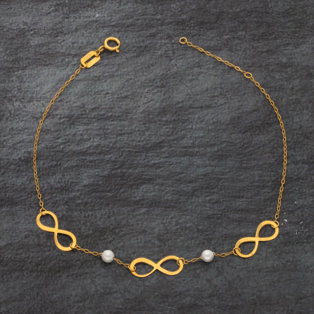 Gold Infinity Shaped Bracelet 21KT - FKJBRL21KM10000