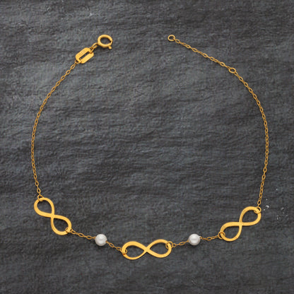 Gold Infinity Bracelet 21KT - FKJBRL21KM10055