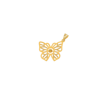 Gold Butterfly Shaped Pendant 21KT - FKJPND21KM10015