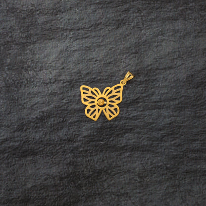 Gold Butterfly Shaped Pendant 21KT - FKJPND21KM10015