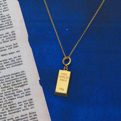 Gold Necklace (Chain With Bar Shaped Pendant) 21KT - FKJNKL21KM10020