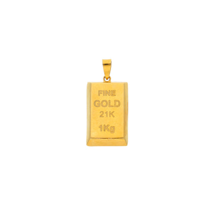 Gold Bar Shaped Pendant 21KT - FKJPND21KM10021