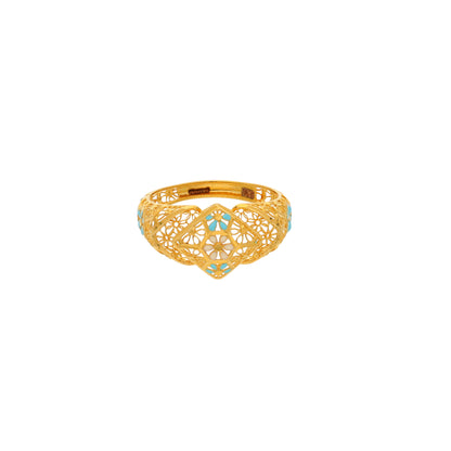 Gold Intricate Ring 21KT - FKJRN21KM10025