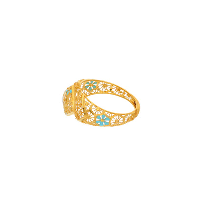 Gold Intricate Ring 21KT - FKJRN21KM10025